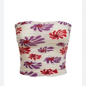 Gimaguas Sunrise Retro Floral Print Tube Top